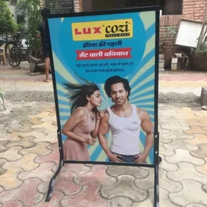 Showcase your brand with a tin standee—durable, eye-catching, and perfect for promotions, retail displays, and outdoor advertising!