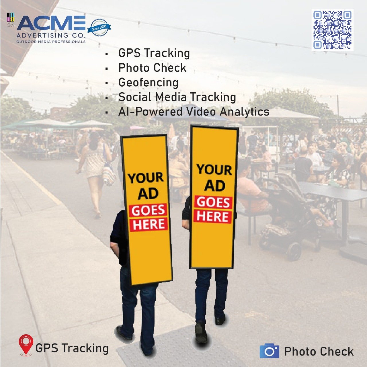 "Look Walker Advertising by ACME Advertising Co. - Engaging, high-visibility mobile ads for maximum brand exposure in high-footfall areas. Ideal for promotions, events, and retail campaigns."