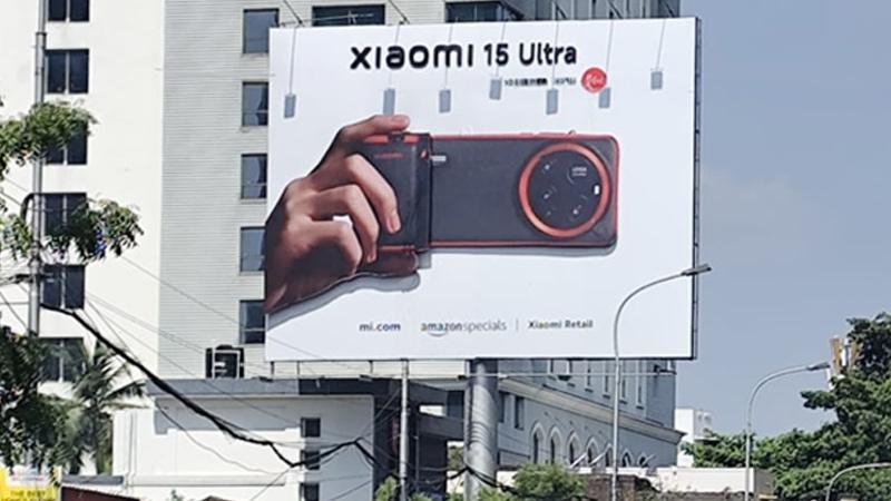 Product Billboard advertising a smartphone brand on a large outdoor hoarding