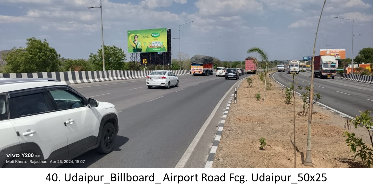 Unipole Advertising on Airport Road Udaipur - Rajasthan
