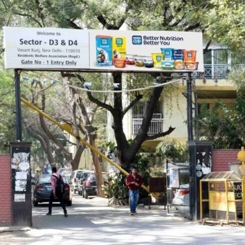 Society gate board used for RWA branding to reach local residents