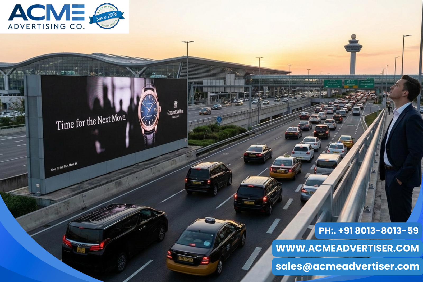 Billboard Ads Near Airports in india Branding advertising with Acme advertising co.