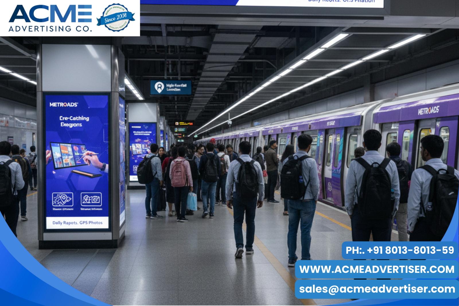 Metro Train Branding advertising with Acme advertising co.