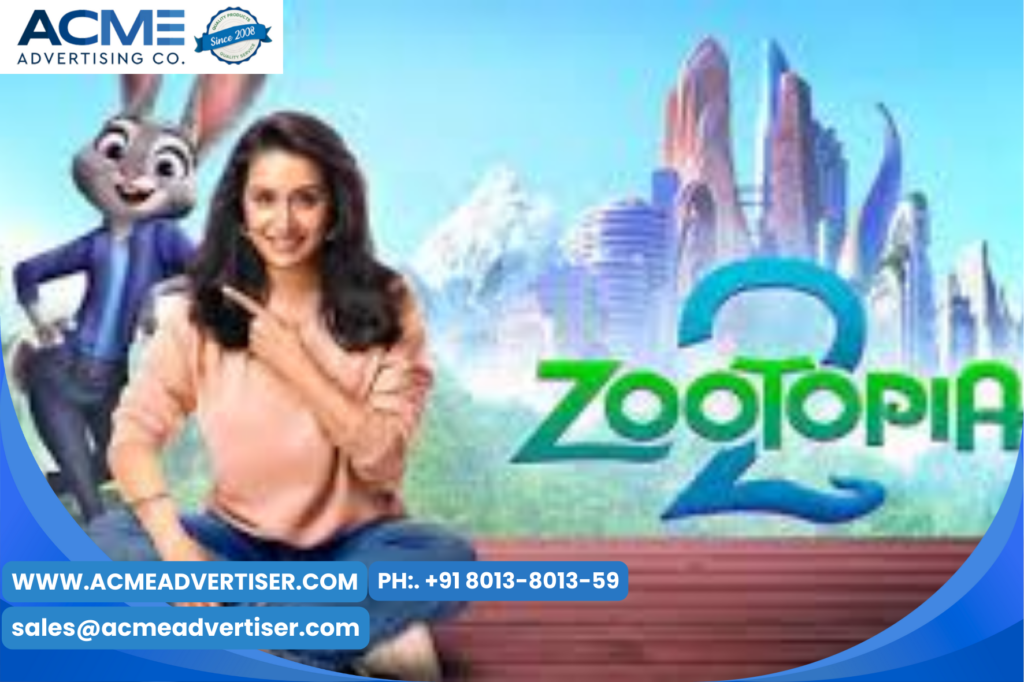Zootopia 2 cinema advertising with Acme advertising co.