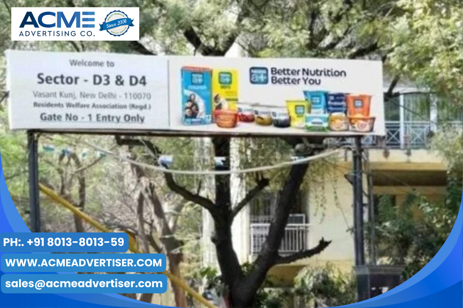 Society Gate Board Advertising with Acme Advertising Co